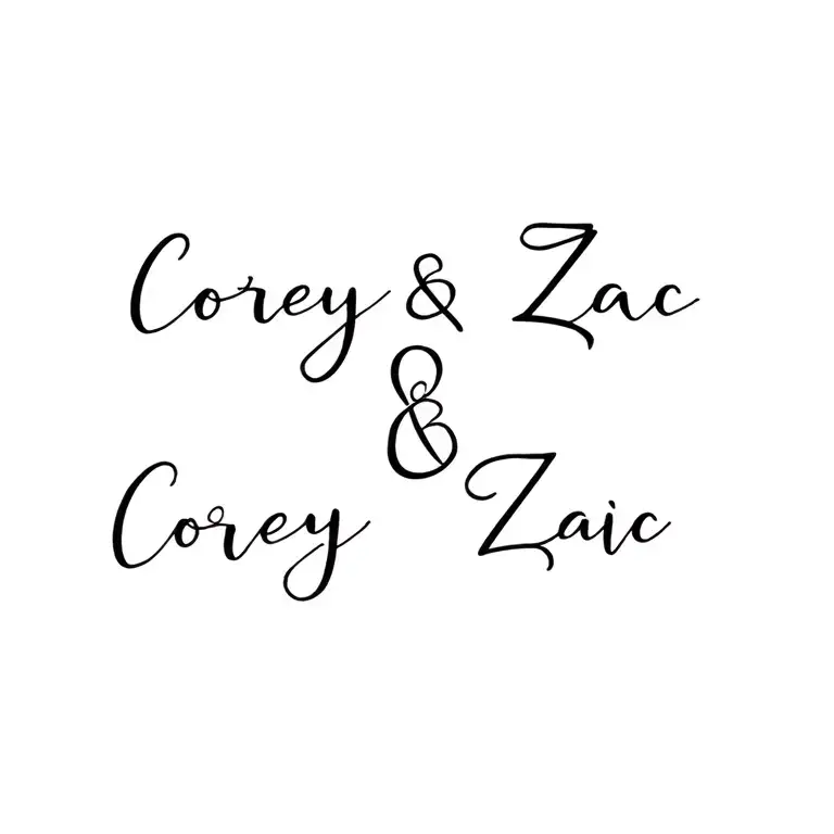 Floral Pattern With Names Corey And Zac