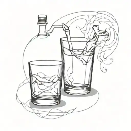 Whisky Glass And Bottle Pouring