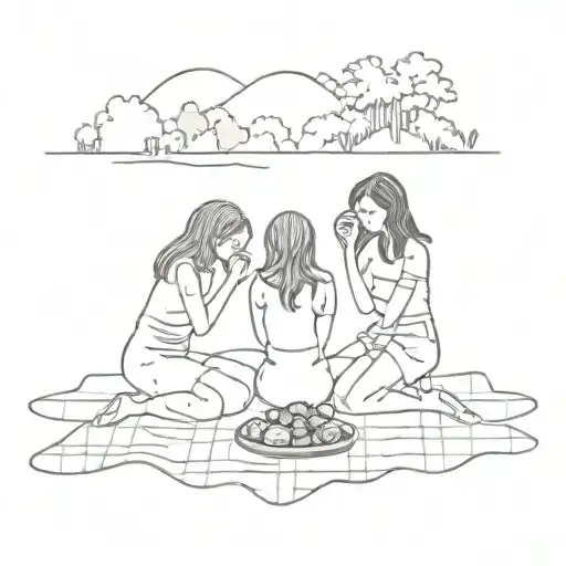 Girls On Picnic Blanket