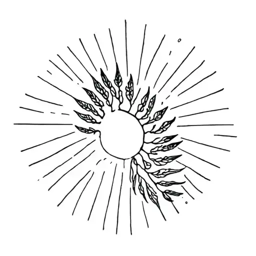 Fiddlehead Fern And Sun Rays