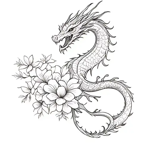 Dragon And Flowers