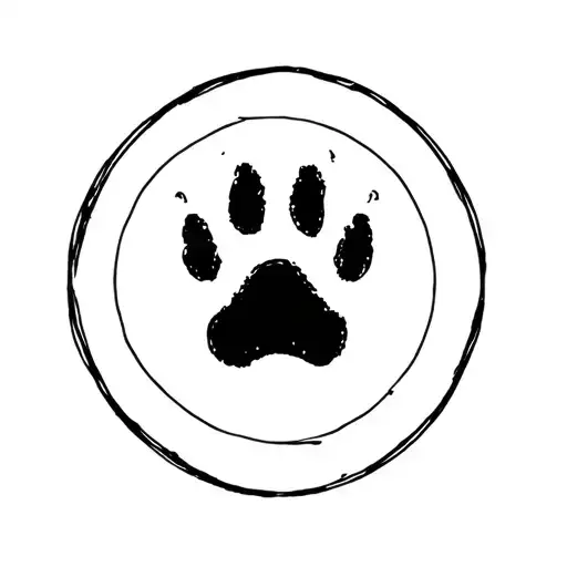 A Dog Paw Print Inside An Enso Circle