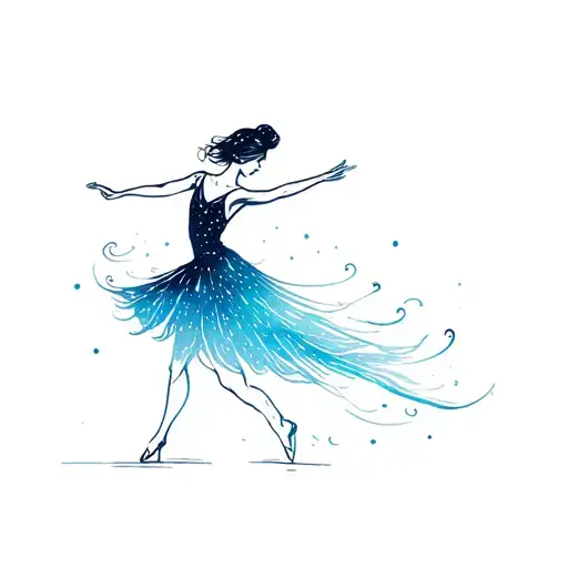 Aurora Borealis With Dancer Gracefully Moving