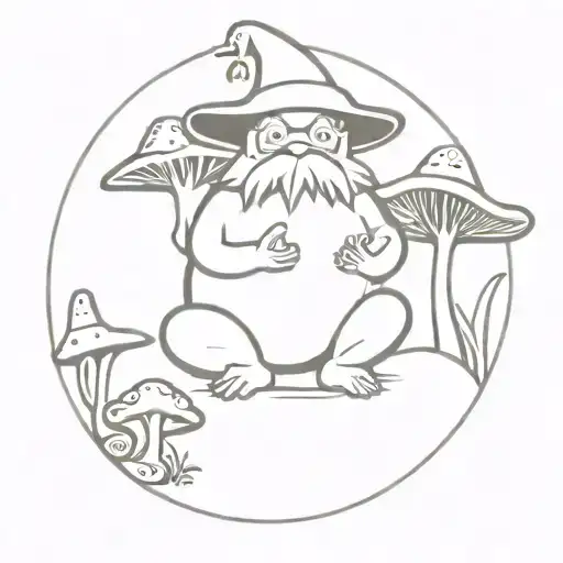 Wizard And Mushrooms And Toad Relaxing