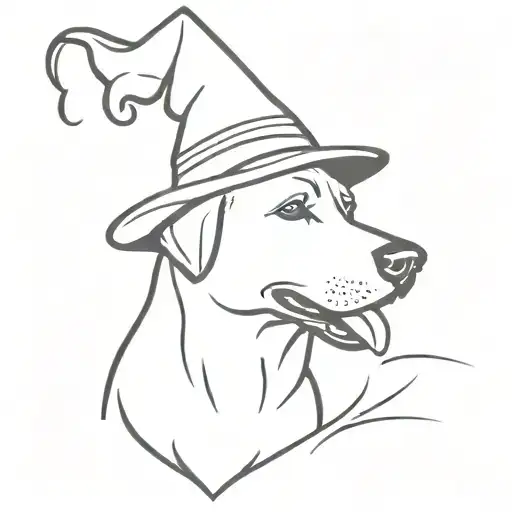 Dog With Witch Hat