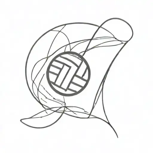 Volleyball With Hidden Letters M T No Background Black