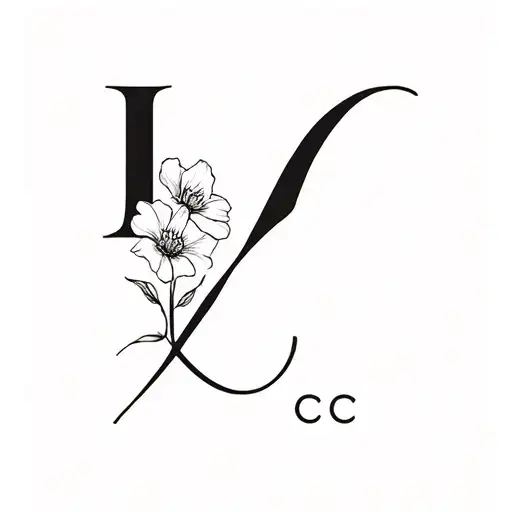 Fleurie Woman Tattoo With An L And C