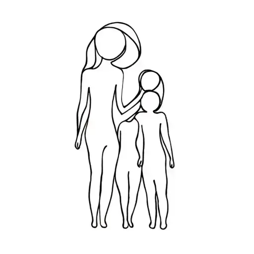 Mother With Two Children