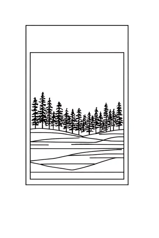 Geometric Forest Rectangle Outline