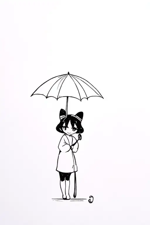 Kuromi Holding An Umbrella
