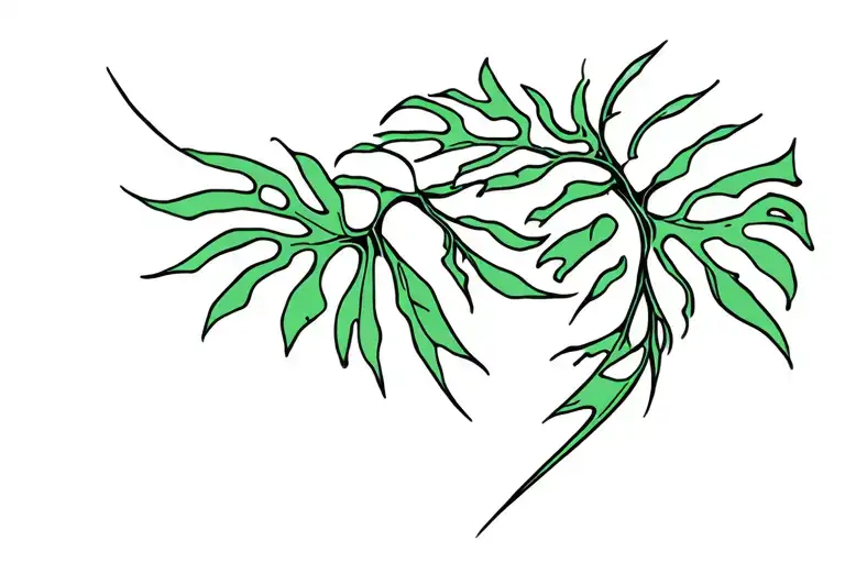 Monstera Leaves And Lightning Bolts
