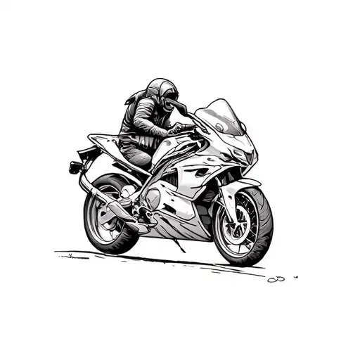 A Left Shoulder Tatoo Of A Triumph Tiger Motorbike