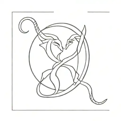 Capricorn And Scorpio Zodiac Tattoo Design