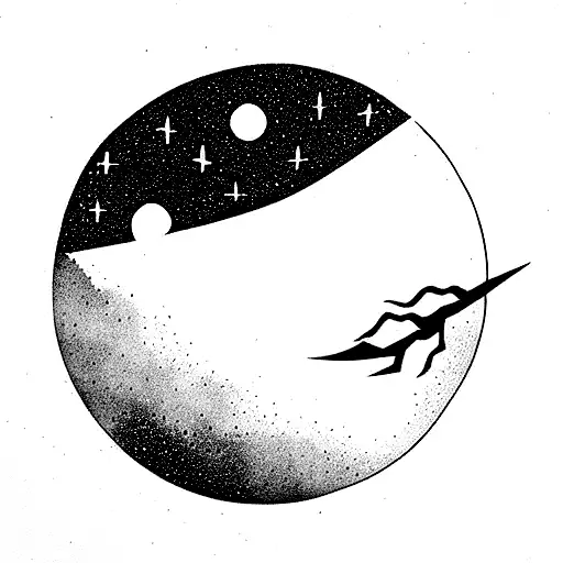 Moon With Orion Constellation