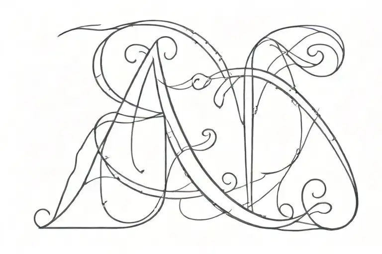 Initials J And K Together In A Thin Line