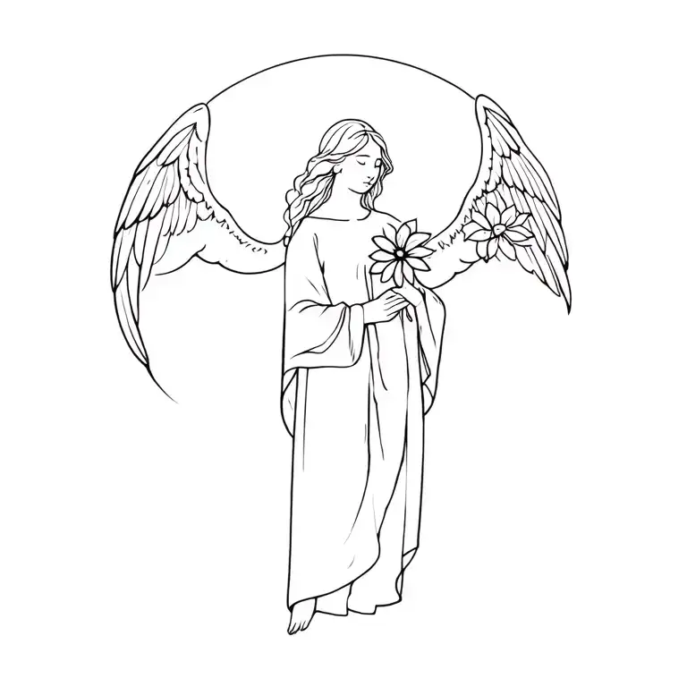 Angel Holding Flower