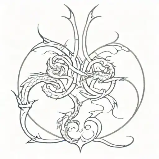 Gemini With Dragons Each Look In Different Directions From Top To Bottom