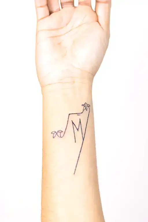 Tattoo For Minimal Style Forearm With M And D