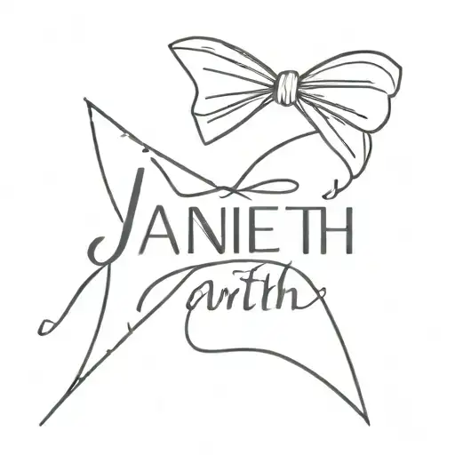 Name Of Janeth Joined With Bow Tie
