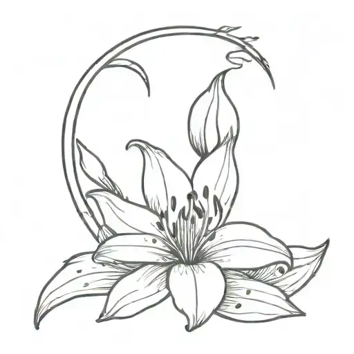 Tiger Lily Flower With Horseshoe