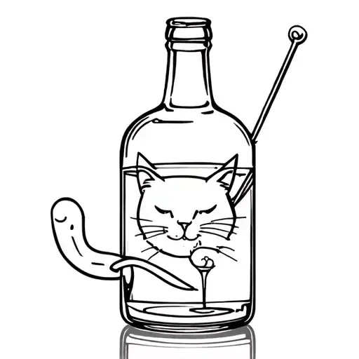 Cat Drink Vodka Bottle