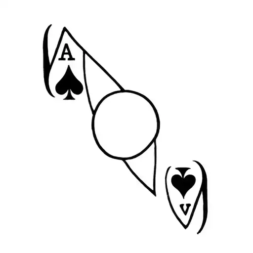 Queen Of Spades Interracial Symbol Fine Line