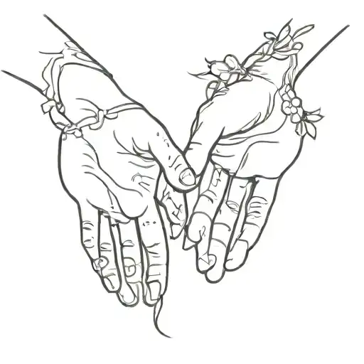 Mother And Daughter Holding Hands