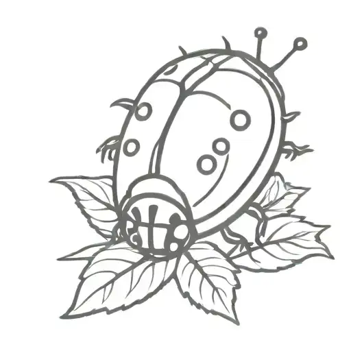 Mailing Stamp With Ladybug Perched