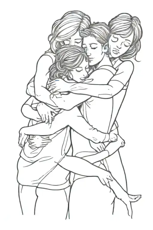 3 Friends Hugging Themself Seen