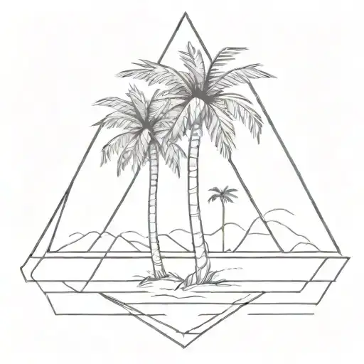 Palm Tree In The Middle Of A Triangle