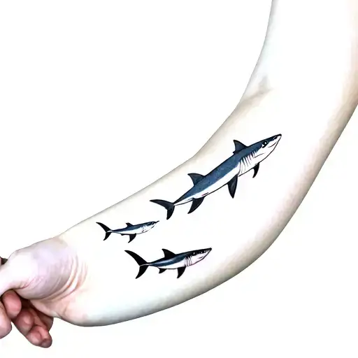 2 Or 3 Sharks Swimming On The Arm Sleeve