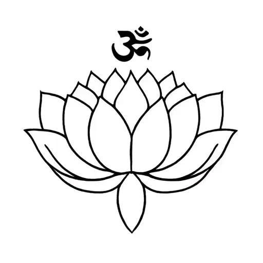 Minimalistic Lotus With Om Symbol
