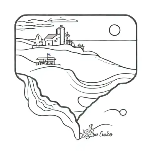 Beach Landscape Tattoo Featuring It's Better Once You Get In