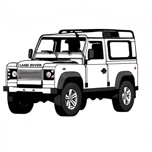 Land Rover Defender From Behind One Line