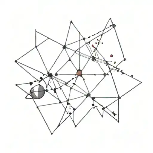 Galaxy With Geometric Shapes Intertwined