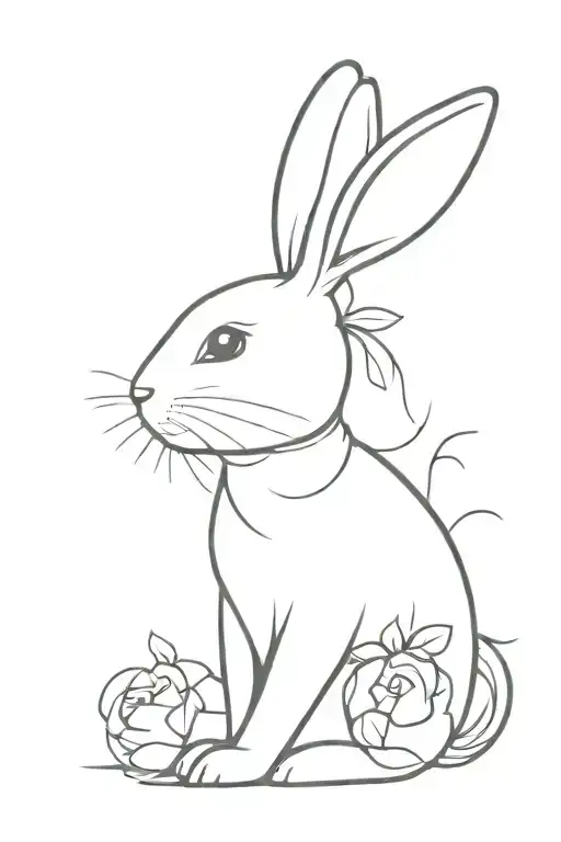 Whimsical Bunny With Floppy Ears