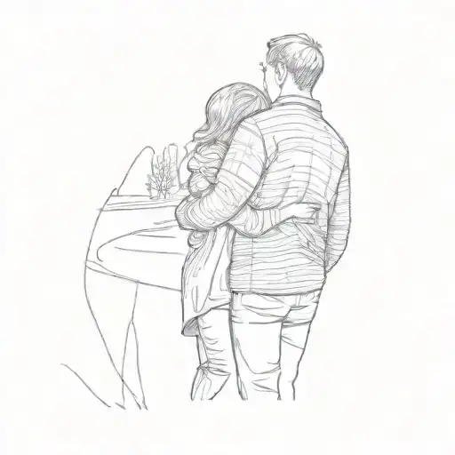 A Couple Hugging On A Road