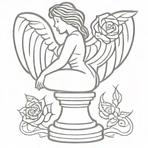 Angel And Rose Combined Chess Piece