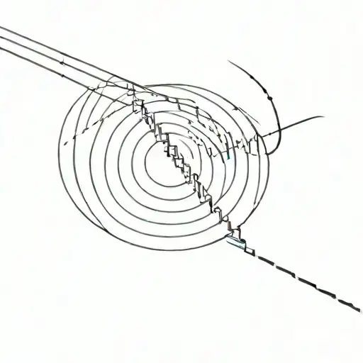 A Minimalist Tattoo Of A Vinyl Record With An Electrocardiogram Line Forming The Grooves