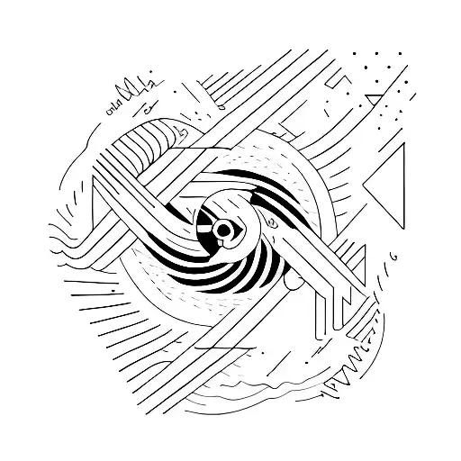 Small Man Halling Into Black Hole