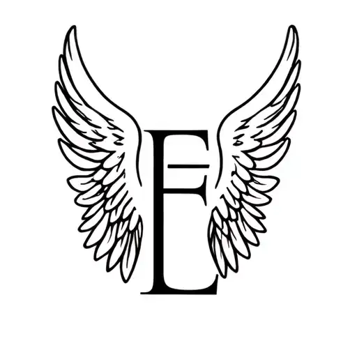 Angel Wings With Letter E