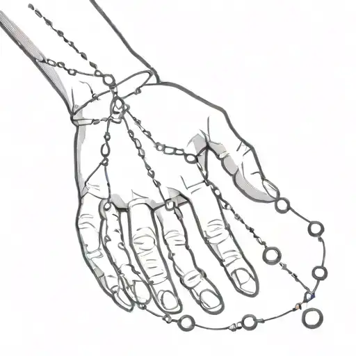 Woman's Hand Breaking String Of Pearls