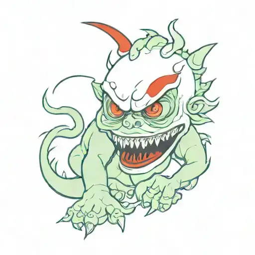 A Green Monster With Red Eyes