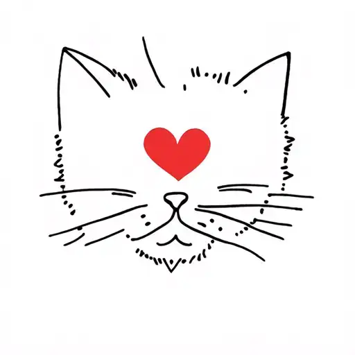 Cat In One Mine With A Heart