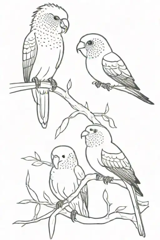 Cockatiel And Budgerigar