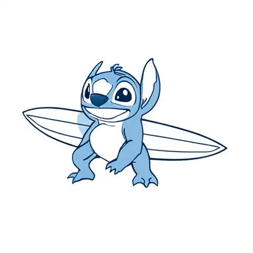 Lilo And Stitch With A Surfboard