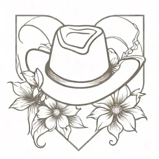 Cowboy Hat With Flowers Wrapping