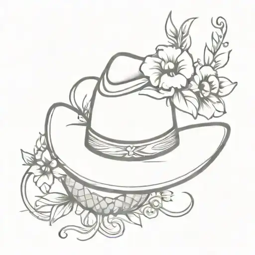 Cowboy Hat With Flowers Wrapping Snake