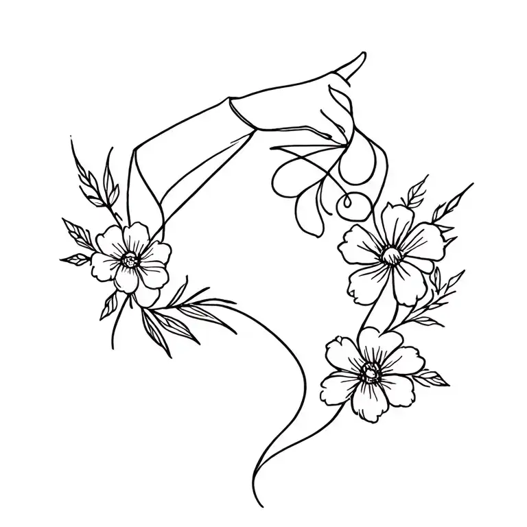 Arm Twist Tattoo With Flowers Wrapped