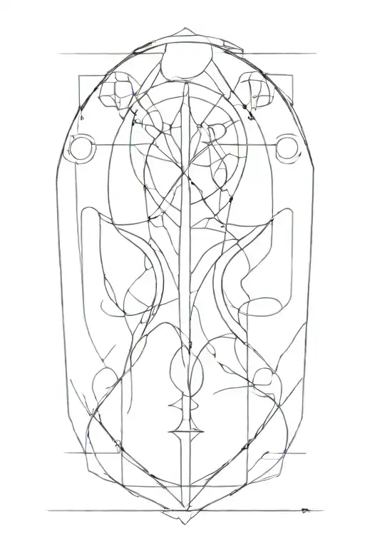 Neotribal Cybersigilism Full Back Tattoo Design